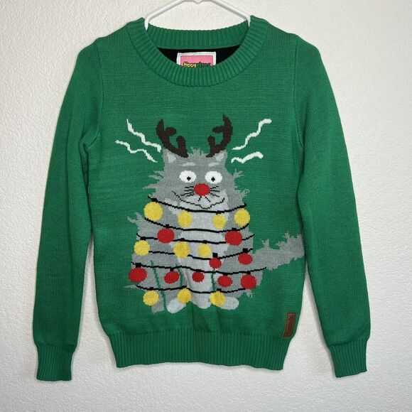 Tipsy Elves Cute Animal Santa Claus Ugly Christmas Sweater for Women Funny s3 - Picture 4 of 9